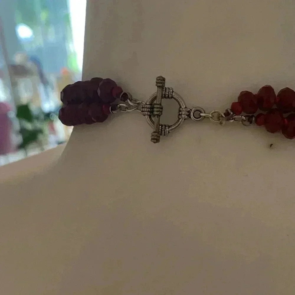 High End Short Beaded Double String Necklace - image 5